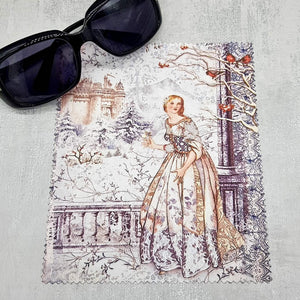 Princess in the winter castle soft cloth for eyeglasses, lens, spectacles, screens, Christmas stocking filler, small gift