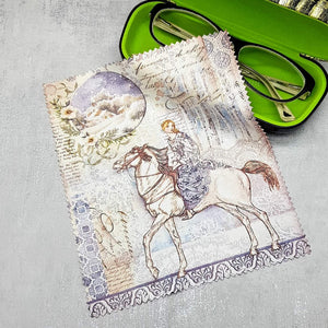 Princess on a horse soft cloth for eyeglasses, lens, spectacles, screens, Christmas stocking filler, small gift