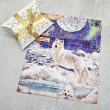 Load image into Gallery viewer, Arctic Wolf soft cloth for eyeglasses, lens, spectacles, screens, Christmas stocking filler, small gift