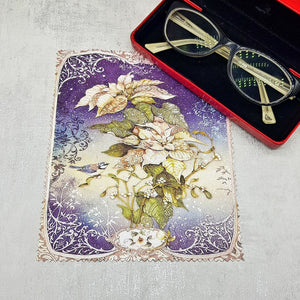 Christmas Flower soft cloth for eyeglasses, lens, spectacles, screens, Christmas stocking filler, small gift