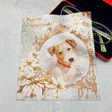 Load image into Gallery viewer, Christmas Dog soft cloth for eyeglasses, lens, spectacles, screens, Christmas stocking filler, small gift