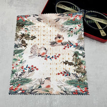 Load image into Gallery viewer, Winter birds soft cloth for eyeglasses, lens, spectacles, screens, Christmas stocking filler, small gift
