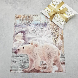 Polar bear soft cloth for eyeglasses, lens, spectacles, screens, Christmas stocking filler, small gift