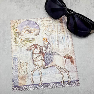 Princess on a horse soft cloth for eyeglasses, lens, spectacles, screens, Christmas stocking filler, small gift
