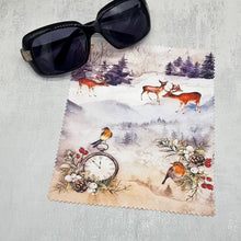 Load image into Gallery viewer, Christmas O&#39;clock soft cloth for eyeglasses, lens, spectacles, screens, Christmas stocking filler, small gift