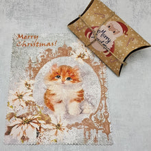 Load image into Gallery viewer, Christmas Cat soft cloth for eyeglasses, lens, spectacles, screens, Christmas stocking filler, small gift