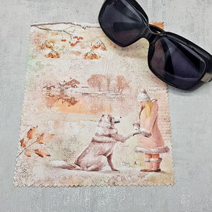 Winter theme soft cloth for eyeglasses, lens, spectacles, screens, Christmas stocking filler, small gift