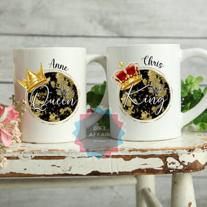 Personalised Valentines Mug, King and Queen Mug, Boyfriend Valentine Mug, Valentines Gift for girlfriend, Love Mug, couples mug set