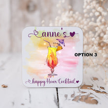 Load image into Gallery viewer, Personalised cocktail coasters, tableware, home and garden decor, letter box gift, birthday gift