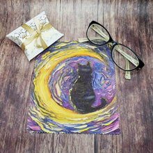 Load image into Gallery viewer, Personalised Crescent moon cat soft cloth for eyeglasses, lens, spectacles, screens, unique small gift