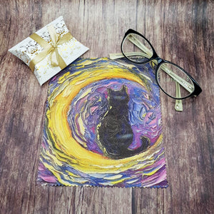 Personalised Crescent moon cat soft cloth for eyeglasses, lens, spectacles, screens, unique small gift