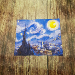 Personalised Van Gogh Winter village soft cloth for eyeglasses, lens, spectacles, screens, unique small gift
