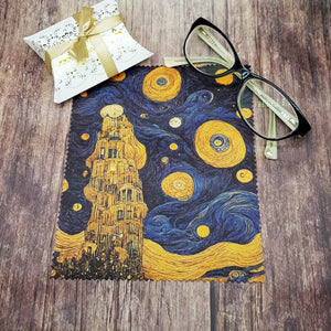 Personalised Golden tower soft cloth for eyeglasses, lens, spectacles, screens, unique small gift