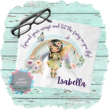 Load image into Gallery viewer, Personalised Woodland Fairy cloth for eyeglasses, lens, spectacles, screens, magical rainbow gift for girls