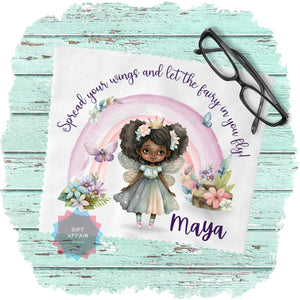 Personalised Woodland Fairy cloth for eyeglasses, lens, spectacles, screens, magical rainbow gift for girls