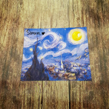 Load image into Gallery viewer, Personalised Van Gogh Winter village soft cloth for eyeglasses, lens, spectacles, screens, unique small gift
