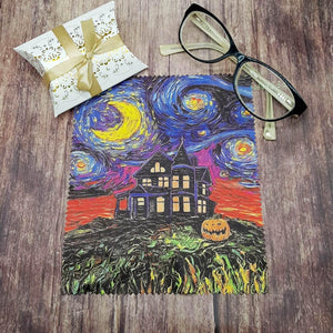 Personalised Haunted house soft cloth for eyeglasses, lens, spectacles, screens, unique small gift