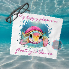 Load image into Gallery viewer, Happy Sea Turtle cloth for eyeglasses, lens, spectacles, screens, inspirational gift, letterbox gift, birthday gift