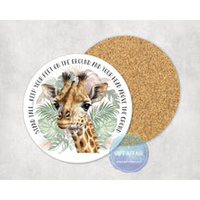 Load image into Gallery viewer, Giraffe affirmation coasters, personalised motivation coffee tea drink coasters, table decor, letterbox gift