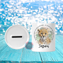 Load image into Gallery viewer, Personalised baby leopard piggy bank