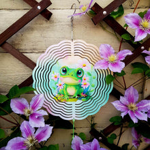 Load image into Gallery viewer, Happy Frog Hanging Wind Spinner Ornament for Indoor Outdoor Garden Yard Window Porch Front Door Decoration