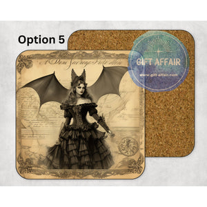 Vintage Halloween Victorian ladies mdf coasters, retro Haloween coasters, home and garden decor, letter box gift friends, family