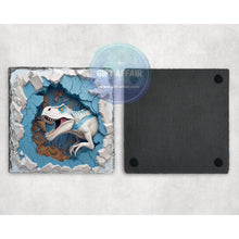 Load image into Gallery viewer, Dinasaur 3d effect coasters, home and garden decor, letter box gift, mdf slate coasters, tea coffee coaster gift