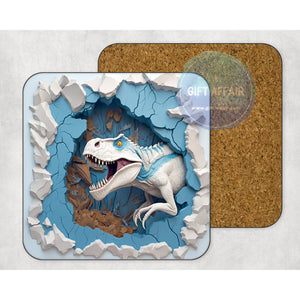 Dinasaur 3d effect coasters, home and garden decor, letter box gift, mdf slate coasters, tea coffee coaster gift