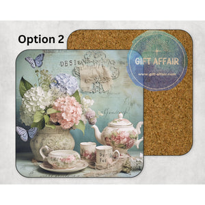 Vintage afternoon tea mdf coasters, retro tea coasters, home and garden decor, letter box gift friends, family retro lovers