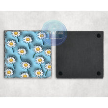 Load image into Gallery viewer, Daisy flower inflated 3d effect coasters, home and garden decor, letter box gift, mdf slate coasters, tea coffee, flower lover coaster