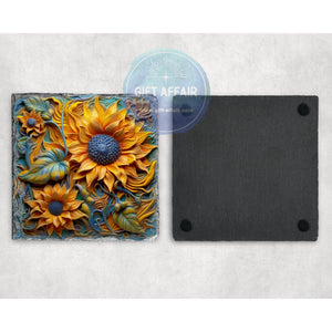 3d effect sunflowers coasters - Gift Affair