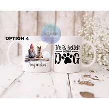 Load image into Gallery viewer, Personalised Tea Coffee Mug for Women - 11oz, Custom Dog Mum mug, Dog Lover Gift for hot drinks, keepsake gift, 4 patterns