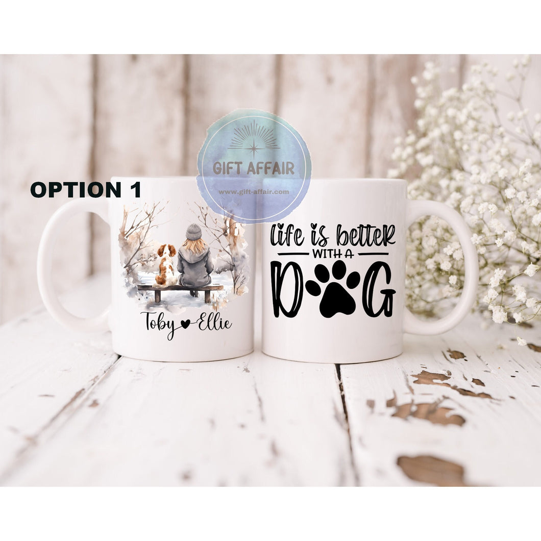 Personalised Tea Coffee Mug for Women - 11oz Microwave Safe, Ceramic Cup with Easy-Grip Handle | Best Pet Friends Dog Lover Customised Gifts