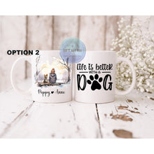 Load image into Gallery viewer, Personalised Tea Coffee Mug for Women - 11oz, Custom Dog Mum mug, Dog Lover Gift for hot drinks, keepsake gift, 4 patterns