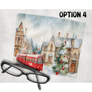 Lens glasses cleaning cloth, Christmas scene screen cleaning fabric, letterbox gift, Christmas gift