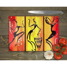 Load image into Gallery viewer, Dancing Glass Chopping Board, Glass Placemats, tableware decor, housewarming gift for mum, dad, worktop saver, placemat