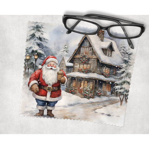 Lens glasses cleaning cloth, Santa screen cleaning fabric, letterbox gift, Christmas gift