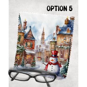 Lens glasses cleaning cloth, Snowman screen cleaning fabric, letterbox gift, Christmas gift