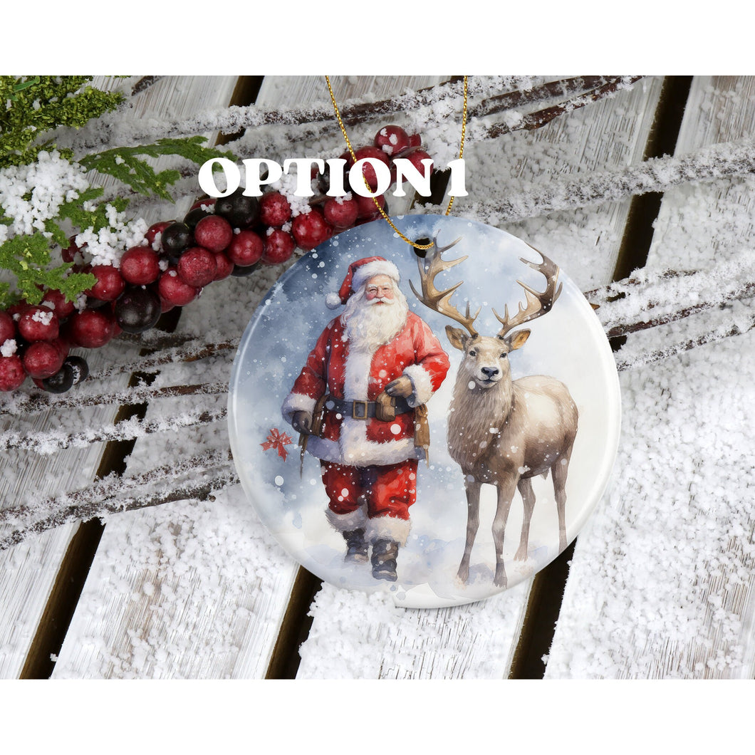 Santa tree bauble ornament, ceramic hanging ornament, Secret Santa gift, keepsake, tree decoration, gift
