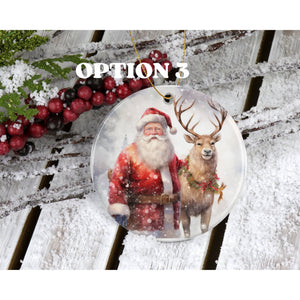 Santa tree bauble ornament, ceramic hanging ornament, Secret Santa gift, keepsake, tree decoration, gift