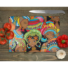 Load image into Gallery viewer, Colours of Africa Glass Chopping Board, Glass Placemats, tableware decor, housewarming gift for mum, dad, worktop saver, placemat