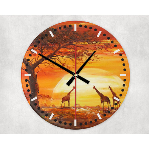 African sunset glass wall clock, wall decor,wall decor, housewarming gift, birthday gift for family, freinds, colleague